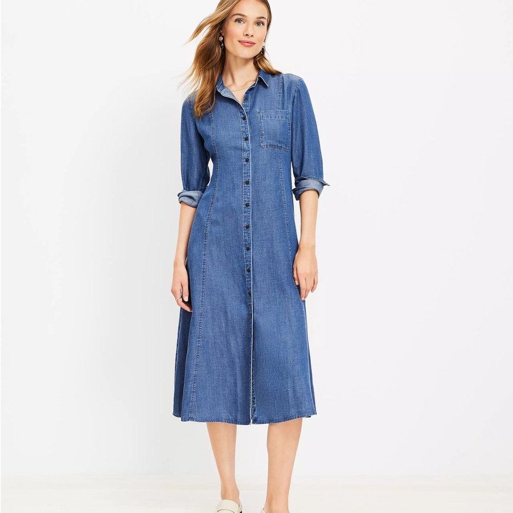 Loft Chambray Midi shirtdress
